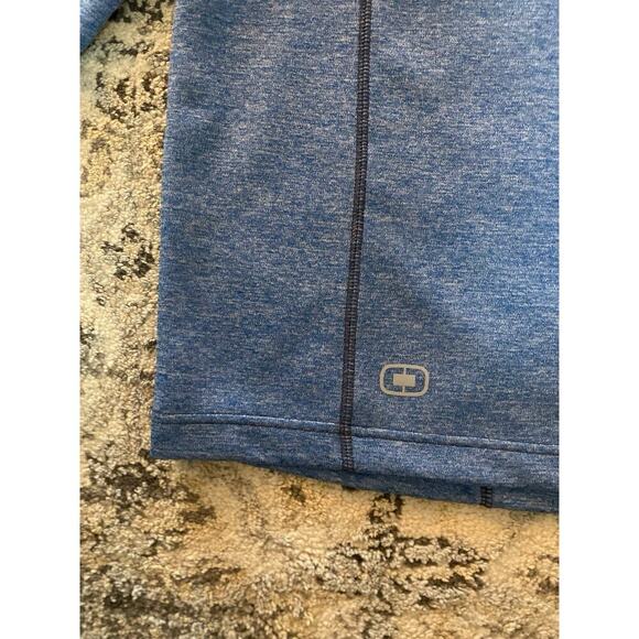 Ogio Pullover Men's Large Blue Quarter Zip Performance Heathered Athletic Size L - Picture 4 of 7
